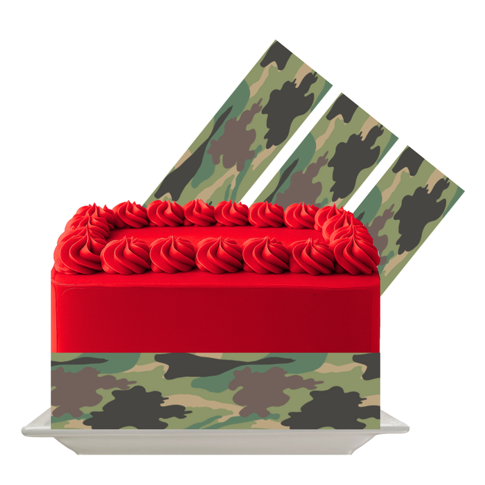 Camouflage Edible Cake Wrap | Army Theme Icing Sheet | Military Birthday Cake