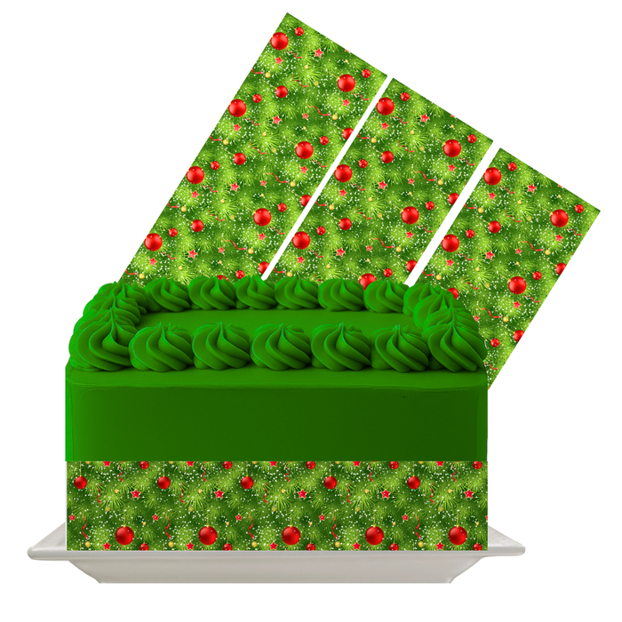 Mistletoe Edible Cake Wrap | Christmas Greenery Icing Sheet | Holiday Cake Decor