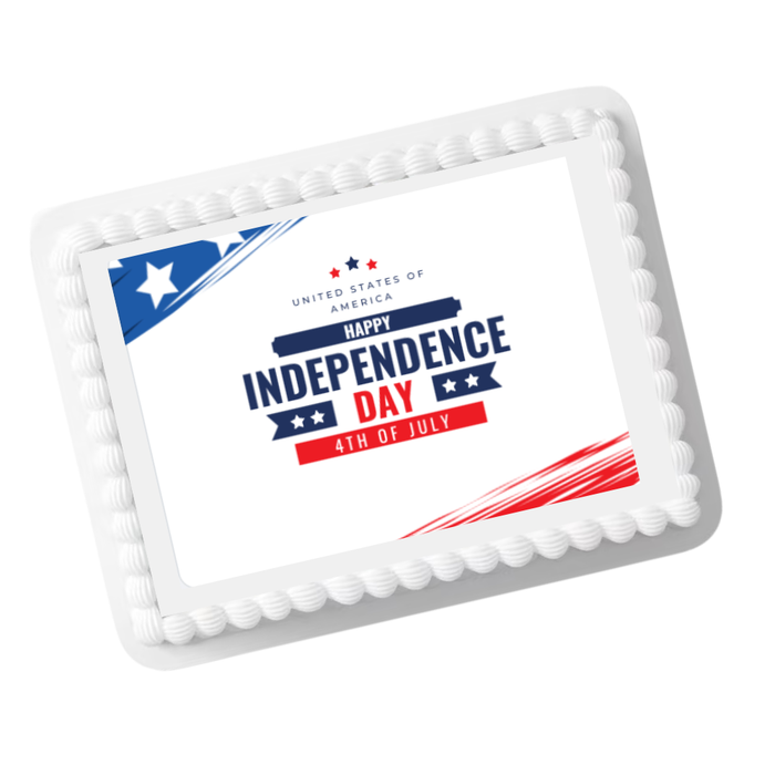 Independence Day USA Edible Cake Topper – 8x10 Frosting Sheet | 4th of July Cake Decoration