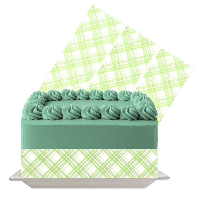Green Stripes Edible Cake Wrap | Fresh Stripe Icing Sheet | Vibrant Cake Decor