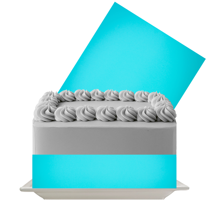 Solid Cyan Blue Edible Cake Wrap | 8x10 Icing Sheet | Modern Birthday & Event Decoration