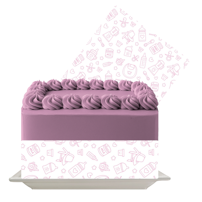 Baby Icon Edible Cake Wrap | Baby Shower Icing Sheet | Cute Nursery Cake Decor