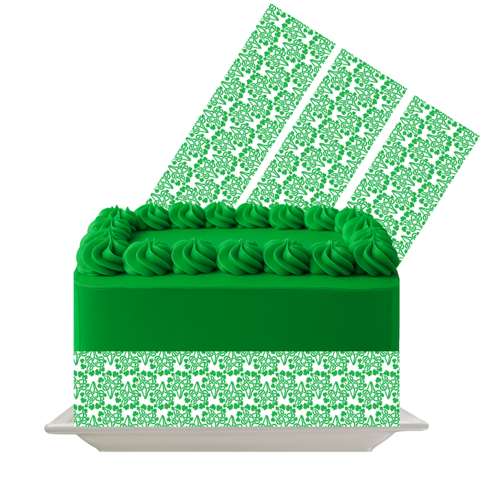 Green Star Sparkle Edible Cake Wrap | 8x10 Icing Sheet | Kids & Birthday Cake Decoration