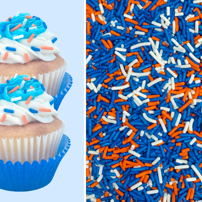 Tricolor Classic Sprinkles (Blue/Orange/White)