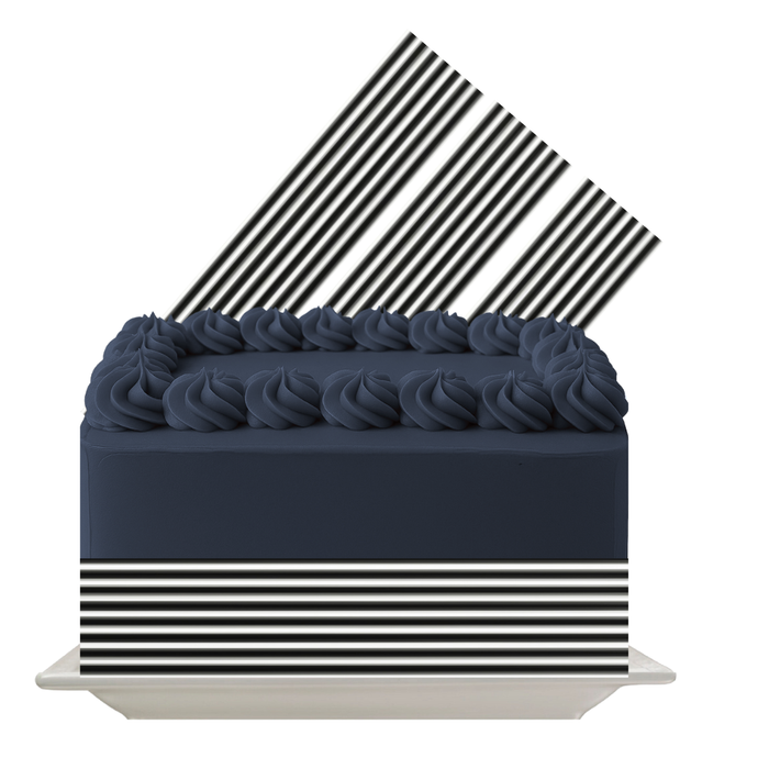 Black Stripes Edible Cake Wrap | Bold Stripe Icing Sheet | Modern Cake Decoration