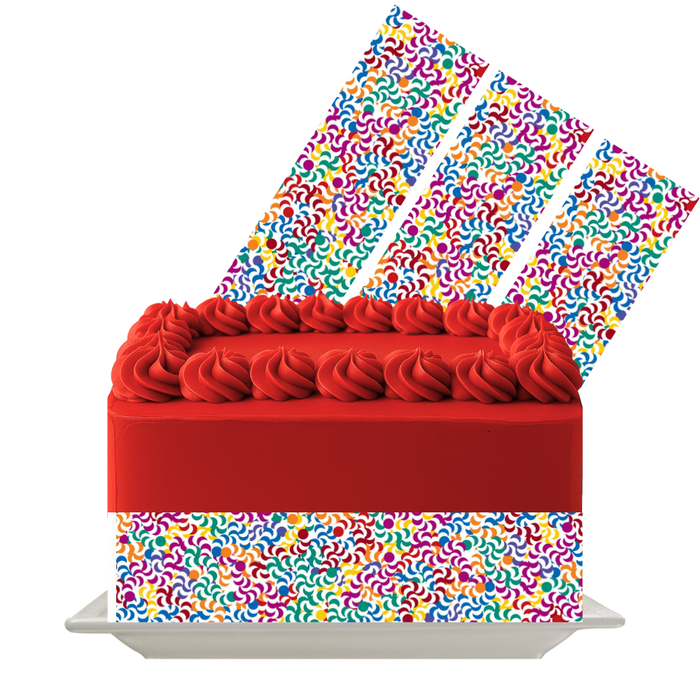 Color Splash Confetti Edible Cake Wrap | 8x10 Icing Sheet | Birthday & Celebration Cake Decor