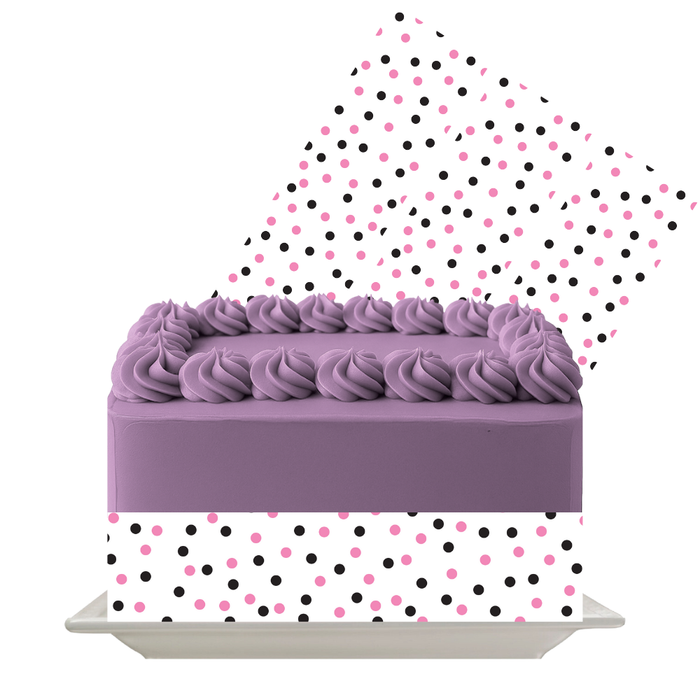 Purple Polka Sprinkle Edible Cake Wrap | 8x10 Icing Sheet | Birthday & Fun Cake Decor