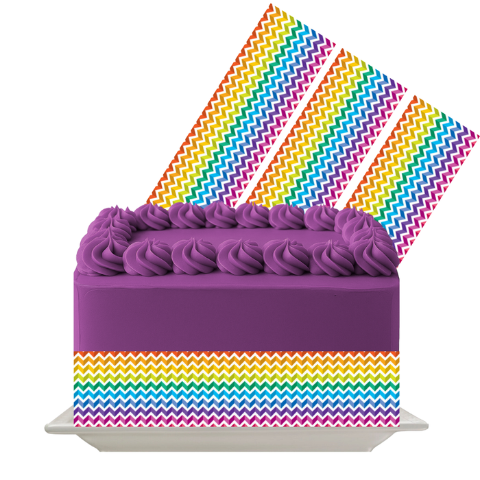 Rainbow Stripe Harmony Edible Cake Wrap | 8x10 Icing Sheet | Pride & Color Pop Cake Decor