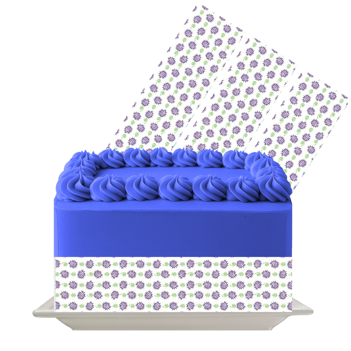 Twilight Petal Dot Edible Cake Wrap | Blue & Purple Dot Mix Icing Sheet | Kids Birthday & Trendy Party Decor