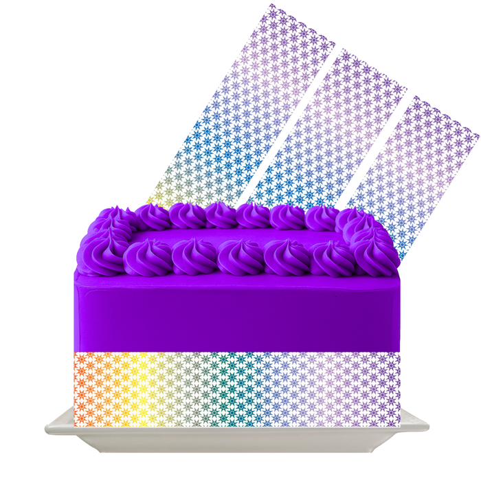 Rainbow Galaxy Swirl Edible Cake Wrap | 8x10 Icing Sheet | Cosmic Rainbow Birthday Cake Decor