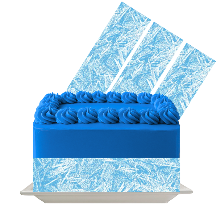 Frosted Ice Crystal Edible Cake Wrap | Blue Shard Pattern Icing Sheet | Winter Wonderland Cake Decor