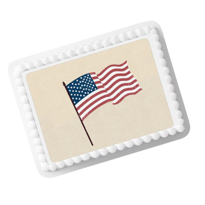 American Flag Edible Cake Topper – 8x10 Frosting Sheet | Patriotic Event Cake Decoration