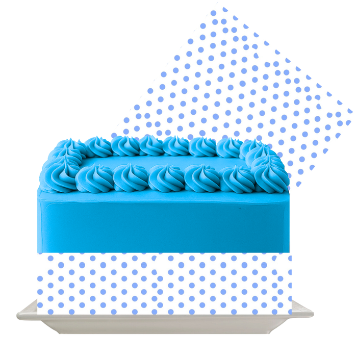 Blue Dots Edible Cake Wrap | Polka Dot Icing Sheet | Cute Blue Cake Decoration