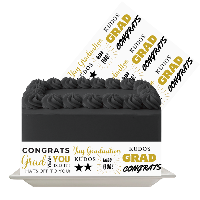 Yay Graduation Edible Cake Wrap | Graduation Icing Sheet | School Celebration Cake Decoration
