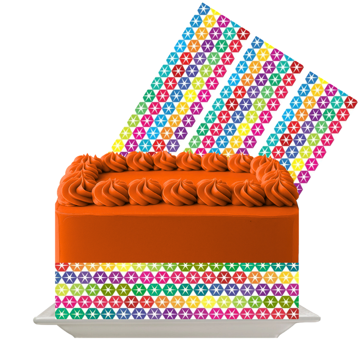 Rainbow Circle Fun Edible Cake Wrap | Colorful Dot Rows Icing Sheet | Children’s Birthday Cake Decoration