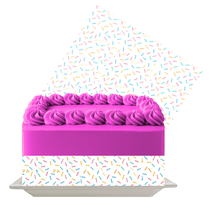 Pink Confetti Edible Cake Wrap | Celebration Icing Sheet | Birthday & Party Cake Decoration