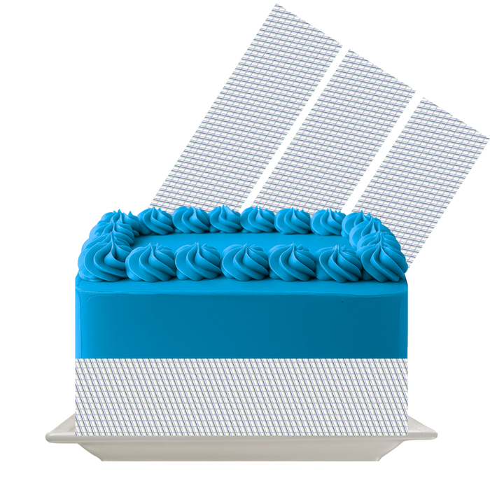 Blue Fine Line Frost Edible Cake Wrap | Subtle Stripe Icing Sheet | Elegant Minimal Cake Design