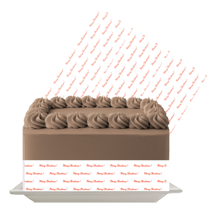 Merry Christmas Edible Cake Wrap | Holiday Greeting Icing Sheet | Festive Cake Decoration