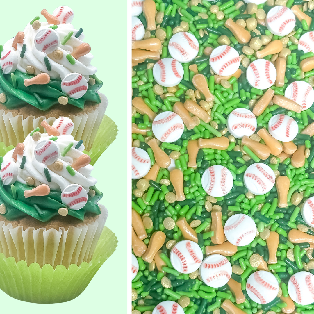 Baseball & Bat Cake Decoration Sprinkle Mix - 4oz — SprinkleDeco