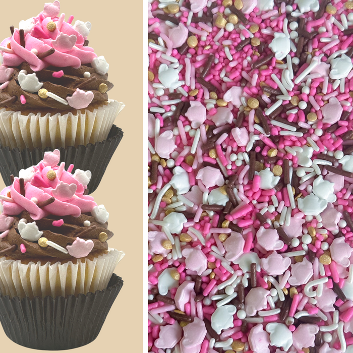 Tea Party Cake Decoration Sprinkle Mix (Pink) - 4oz