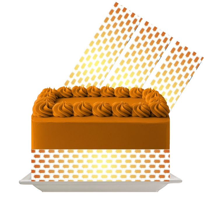 Orange Mini Dot Row Edible Cake Wrap | 8x10 Icing Sheet | Warm Festive Cake Decor