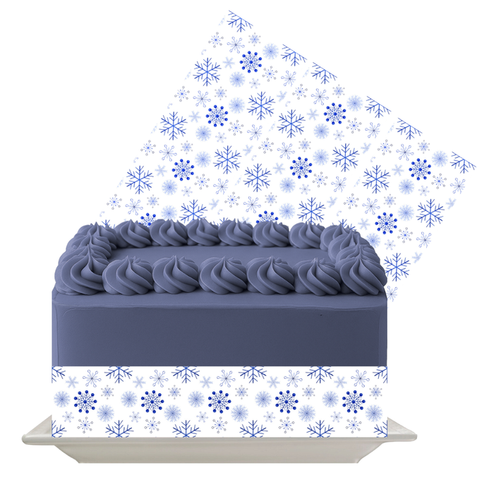 Snowflakes Edible Cake Wrap | Winter Icing Sheet | Christmas Cake Decoration