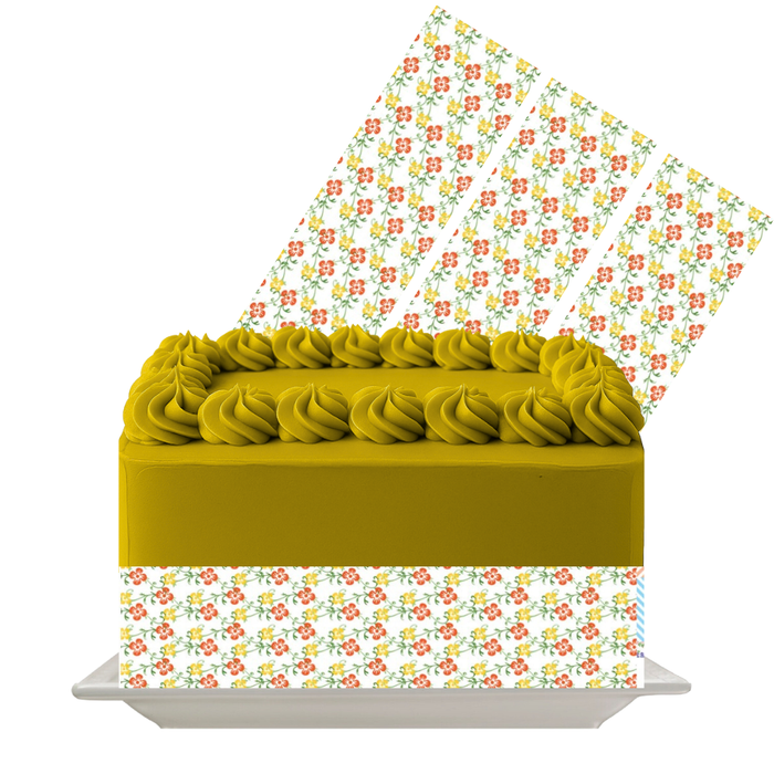 Spring Garden Blossom Edible Cake Wrap | 8x10 Icing Sheet | Floral Pastel Cake Decor