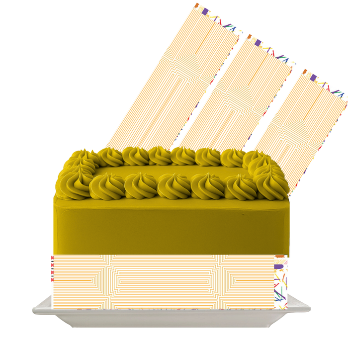 Soft Beige Panel Stripe Edible Cake Wrap | 8x10 Icing Sheet | Neutral Minimal Cake Decor