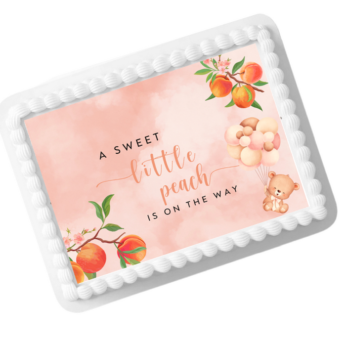 Edible Photo Image Cake Decoration Topper - Little Peach