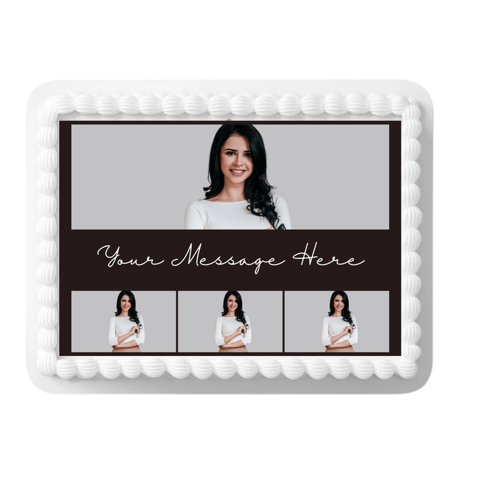 4 Photo Edible Cake Decoration Image Cake Topper with Your Photos with Your Message