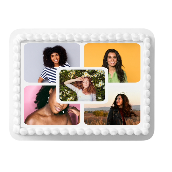 5 Featured Photo Edible Collage Cake Decoration Image Cake Topper with Your Photos