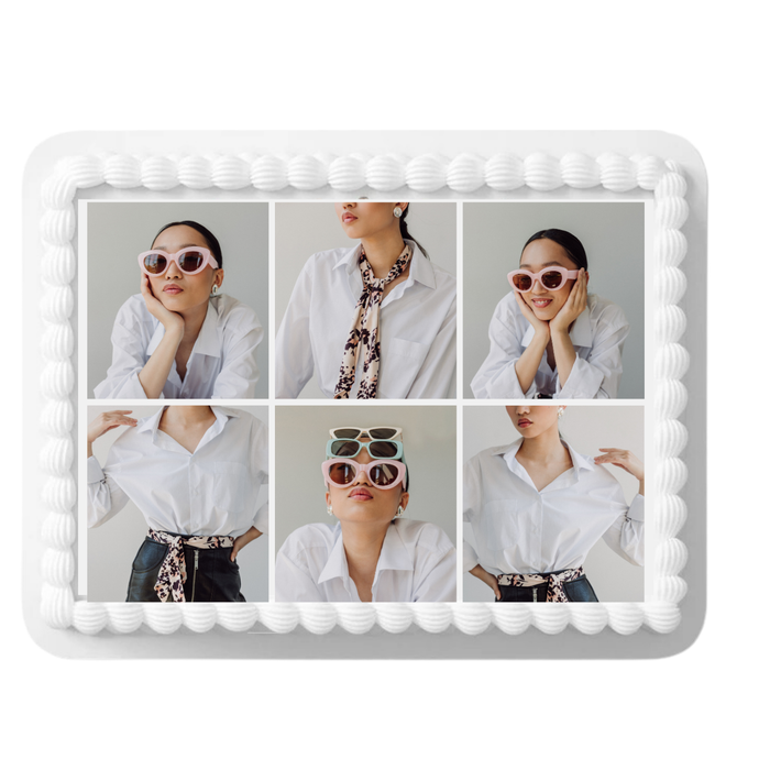 6 Photo Edible Collage Cake Decoration Image Cake Topper with Your Photos