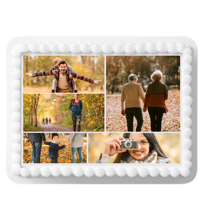 5 Photo Edible Collage Cake Decoration Image Cake Topper with Your Photos