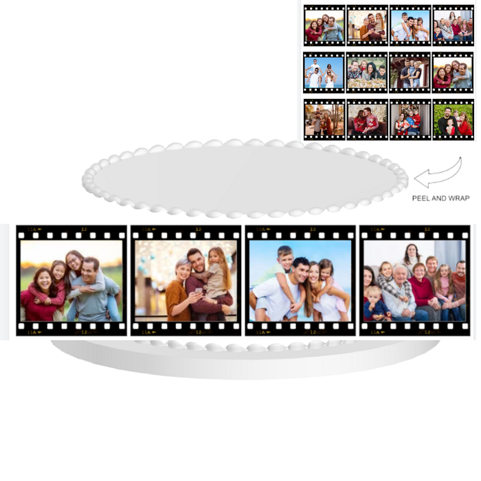 12 Photo Movie Reel Edible Cake Decoration / Cake Border Image Cake Topper with Your Photo