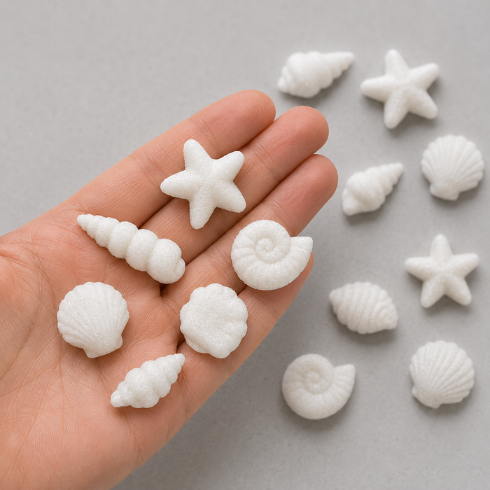 Seashells & Starfish Decorative Sugars (White) - 12ct, Asstd.