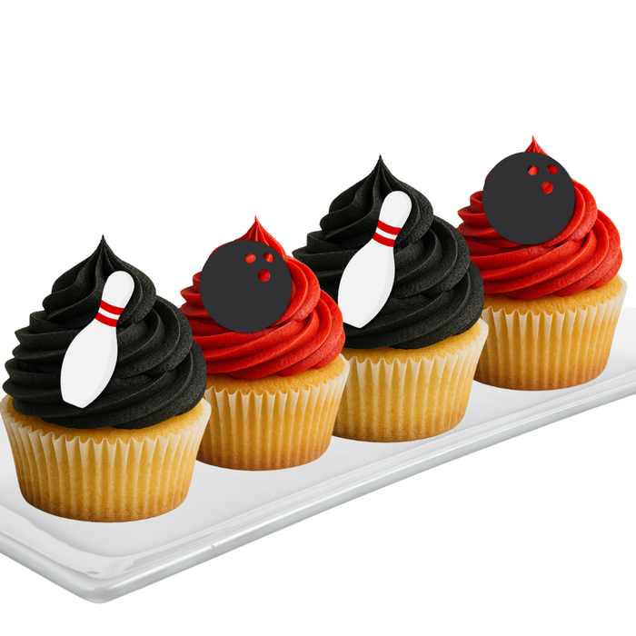 Ready Edibles - Bowling Edible Cupcake Decoration Toppers-24ct