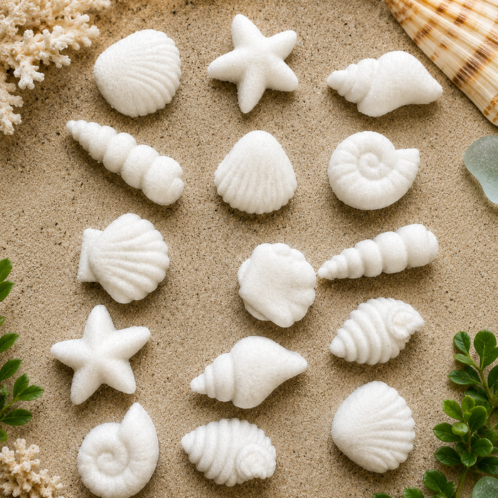 Seashells & Starfish Decorative Sugars (White) - 12ct, Asstd.