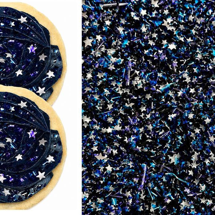 Galaxy Silver Star Sparkle Flakes Confetti Sprinkles (Galaxy) - 0.15oz