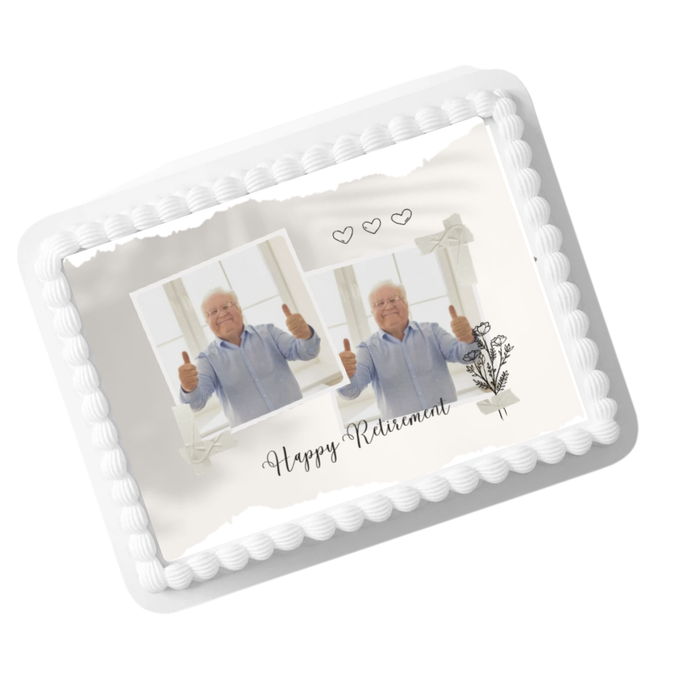 Happy Retirement Add your Photo Edible Photo Image Cake Decoration Topper 8x10