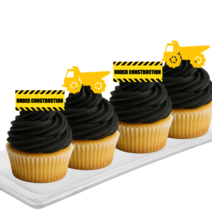 Ready Edibles - Construction Edible Cupcake Decoration Toppers-24ct