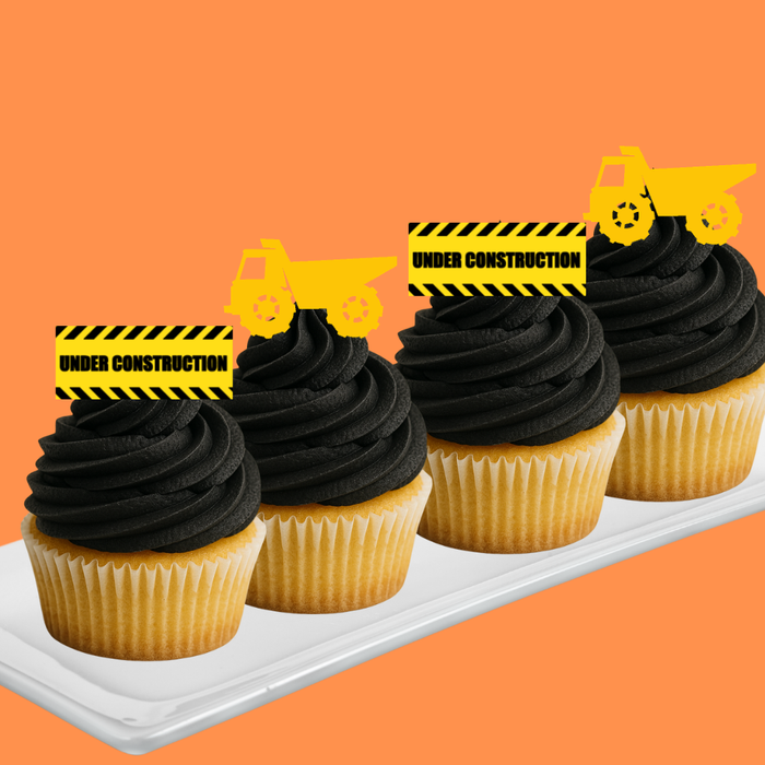 Ready Edibles - Construction Edible Cupcake Decoration Toppers-24ct