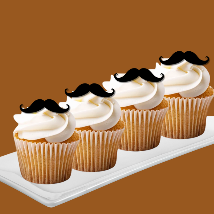 Ready Edibles - Mustache Edible Cupcake Decoration Toppers (24 Count)