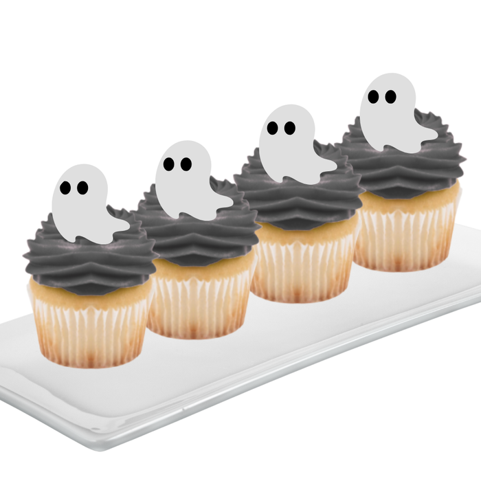 Ready Edibles - Ghost Ghost Edible Cupcake Decoration Toppers (24 Count)