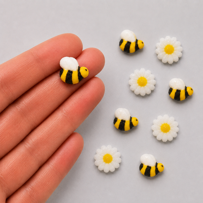 Bumble Bee and Daisies Edible Icing Toppers - 12ct, Asstd.