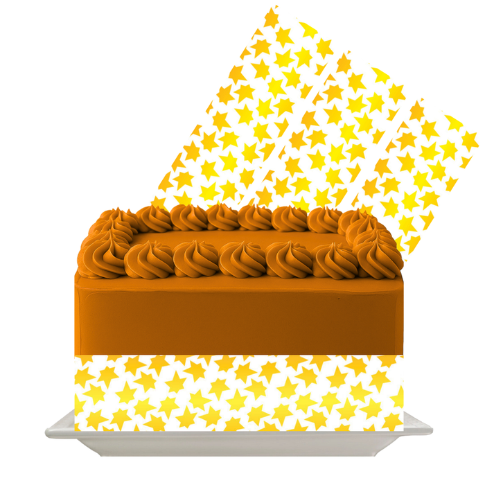 Tan Micro Star Dot Edible Cake Wrap | 8x10 Icing Sheet | Warm Minimal Cake Decor