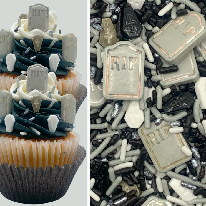 Spooky Graveyard Black and Grey Sprinkle Mix