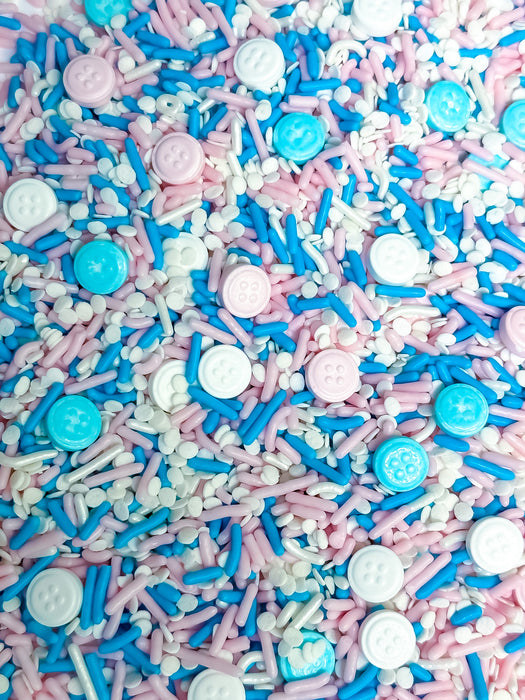Baby Shower Baby Buttons Cake Decoration Sprinkle Mix (Pink) - 4oz