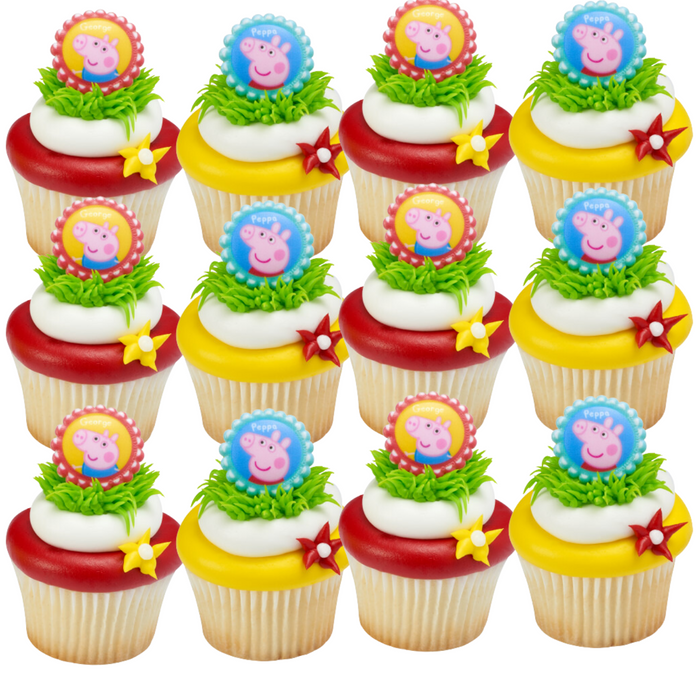 Peppa The Pig Dessert Decoration Cupcake Toppers - 12ct