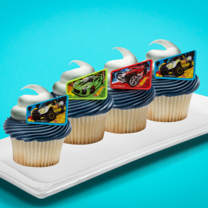 Hot Wheels Dessert Decoration Cupcake Toppers - 12ct