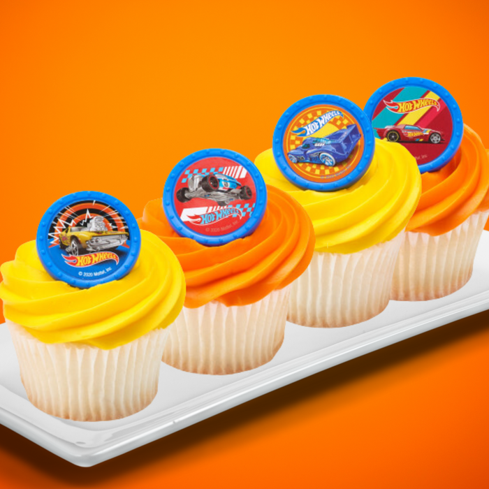 Hot Wheels Dessert Decoration Cupcake Toppers - 12ct